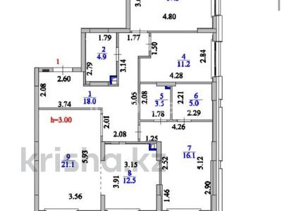 4-комнатная квартира · 115 м² · 1/9 этаж, Хусеин Бен талал 30 за 125 млн ₸ в Астане, Есильский р-н