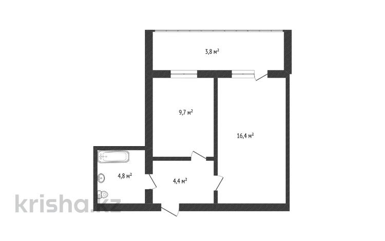 1-бөлмелі пәтер · 40 м² · 1/9 қабат, Осипенко 1/1, бағасы: 19.5 млн ₸ в Павлодаре — фото 2