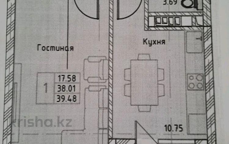 1-комнатная квартира, 39 м², 3/9 этаж, Жумекен Нажимеденова 39 за 13.5 млн 〒 в Астане, Алматы р-н — фото 2