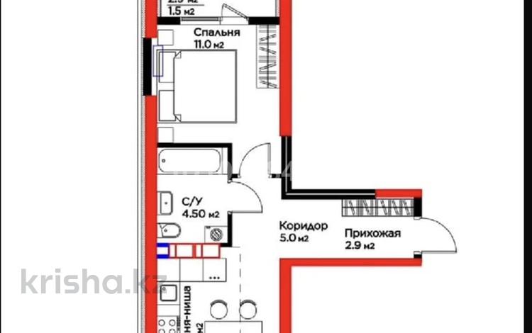 2-бөлмелі пәтер · 43 м² · 4/16 қабат, Толеметова, возле DENDRO SAYABAQ 64/3 — Grand park, бағасы: 25 млн ₸ в Шымкенте, Абайский р-н — фото 2