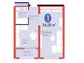 1-комнатная квартира · 34.5 м² · 11/14 этаж, Улы Дала 14 за 26.5 млн ₸ в Астане, Нура р-н