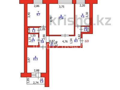 3-комнатная квартира · 63.9 м² · 3/9 этаж, Абая 108 — City Center за 17.5 млн ₸ в Уральске