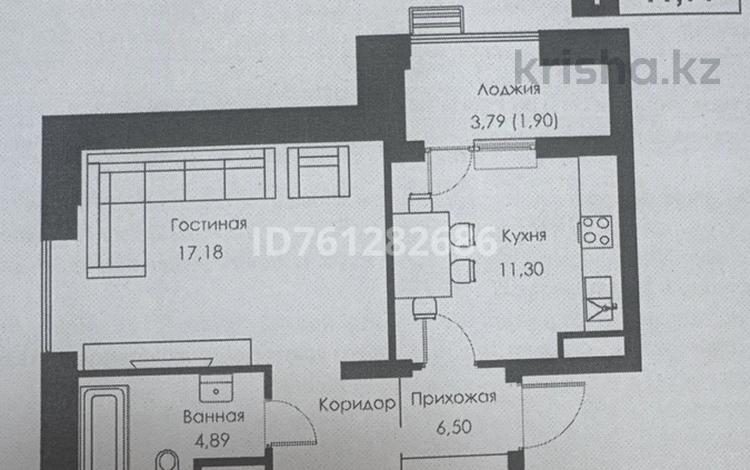 1-комнатная квартира · 41.77 м² · 3/9 этаж, Хусейн Бен Талал 30 — Хусейн бен Талал за 26.5 млн 〒 в Астане, Есильский р-н — фото 2