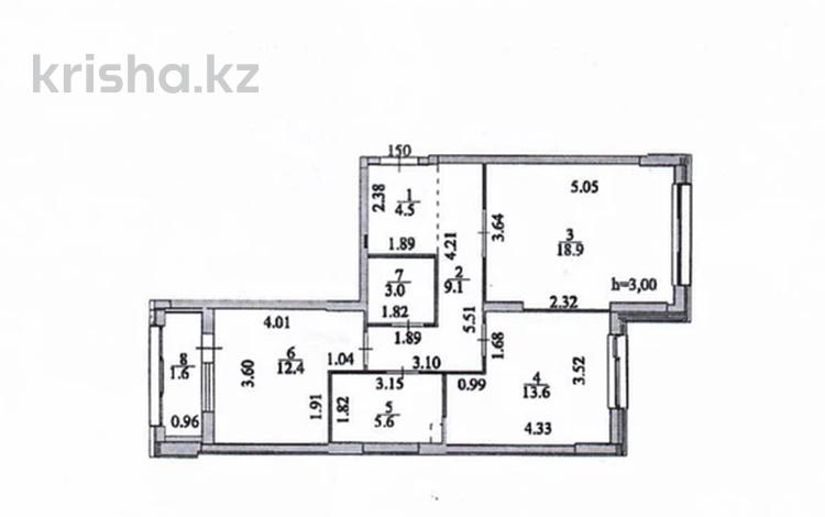 2-комнатная квартира, 68.7 м², 1/9 этаж, Туран 57/4 — Бухар Жырау