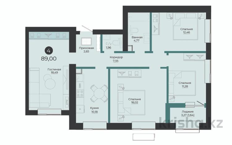 4-комнатная квартира · 89 м² · 9/9 этаж, Толе би 10/1 за ~ 48.1 млн ₸ в Астане, Есильский р-н — фото 2