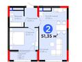 2-комнатная квартира · 51.35 м² · 13/21 этаж, Бухар жырау 20A за 48 млн ₸ в Астане, Нура р-н — фото 7