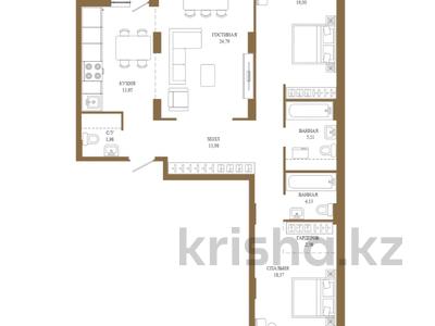 3-бөлмелі пәтер · 102.17 м² · 9 қабат, Достык 8/2 — Без комиссии|Рассрочка и ипотека, бағасы: ~ 72.2 млн ₸ в Астане
