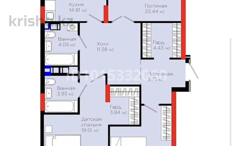 3-бөлмелі пәтер · 110 м² · 4/9 қабат, Е-899 3 — GreenLine, бағасы: 110 млн ₸ в Астане, Нура р-н — фото 2