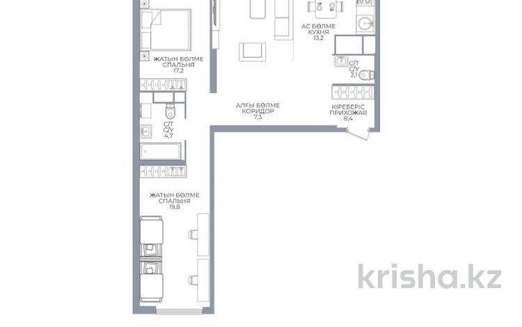 3-бөлмелі пәтер · 93 м² · 16/16 қабат, Сатпаева 90/58 — Riviera PLUS, бағасы: ~ 71.2 млн ₸ в Алматы, Бостандыкский р-н — фото 2
