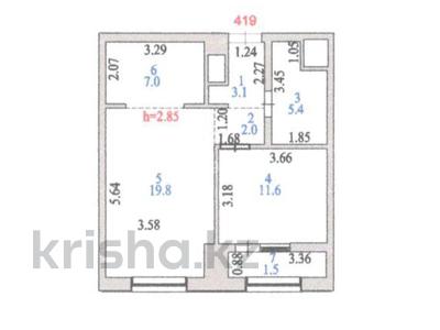 2-бөлмелі пәтер · 50.4 м² · 6/23 қабат, Калдаякова 3, бағасы: 42 млн ₸ в Астане, Сарайшык р-н