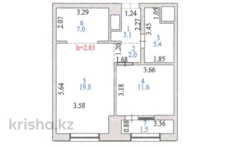 2-комнатная квартира · 50.4 м² · 6/23 этаж, Калдаякова 3 за 42 млн ₸ в Астане, Сарайшык р-н — фото 2