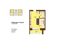 1-комнатная квартира, 28.9 м², 6/6 этаж, Ташенова за ~ 5.9 млн 〒 в Кокшетау