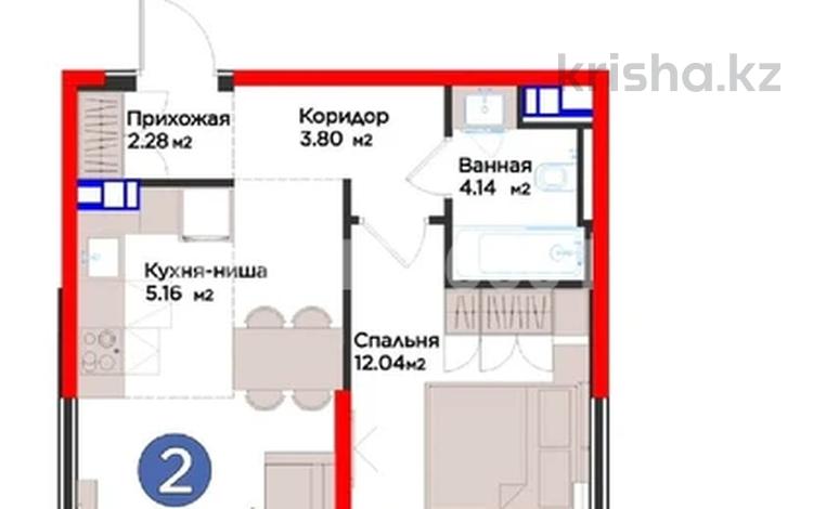 2-бөлмелі пәтер · 43.5 м² · 5/6 қабат, Ғажайып ш/а., ​Гажайып микрорайон 11/19, бағасы: 45 млн ₸ в Алматы, Алатауский р-н — фото 2