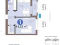 1-бөлмелі пәтер · 43.3 м² · 10/12 қабат, Е-899 5/1, бағасы: 37.5 млн ₸ в Астане, Нура р-н
