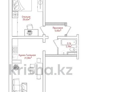 2-комнатная квартира, 56.42 м², 3/9 этаж, мкр Кайрат, ​24-я улица 1/1а за ~ 24.5 млн 〒 в Алматы, Турксибский р-н