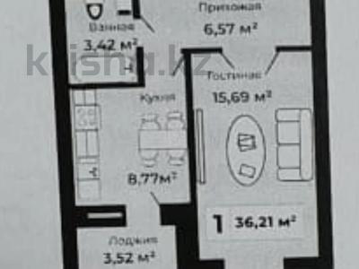 1-бөлмелі пәтер · 36.5 м² · 3/9 қабат, Байтурсынова, бағасы: 15 млн ₸ в Астане, Алматы р-н