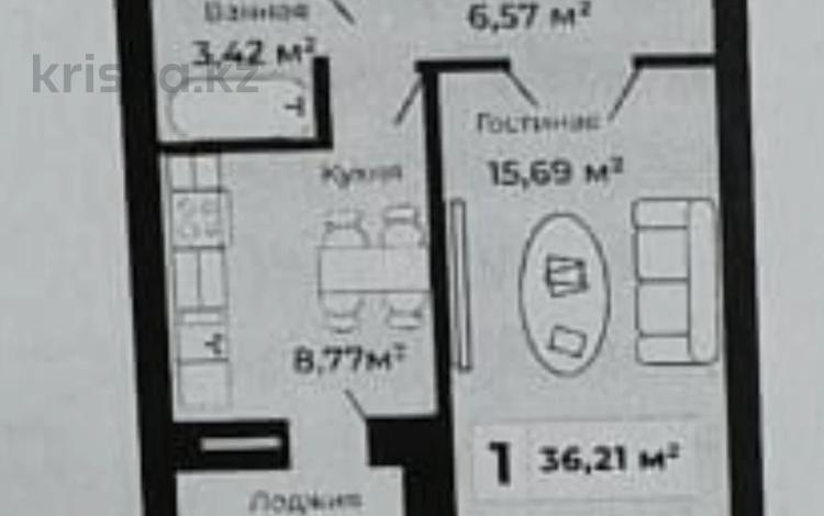 1-бөлмелі пәтер · 36.5 м² · 3/9 қабат, Байтурсынова, бағасы: 15 млн ₸ в Астане, Алматы р-н — фото 2