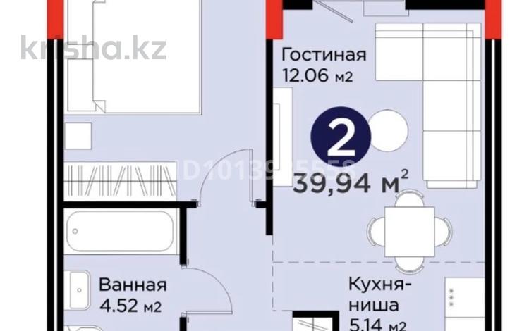 2-бөлмелі пәтер · 40 м² · 7/9 қабат, Е 354 5, бағасы: 25.5 млн ₸ в Астане, Есильский р-н — фото 2