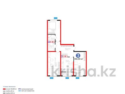 3-бөлмелі пәтер · 90 м², квартал 189, бағасы: 37.9 млн ₸ в Шымкенте, Абайский р-н