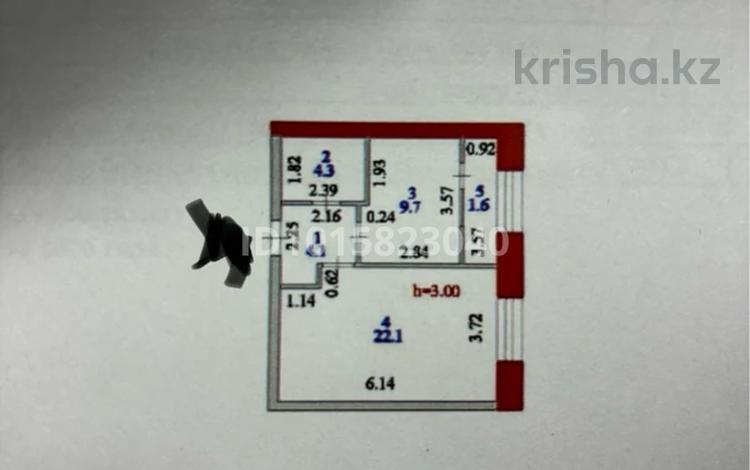 1-комнатная квартира · 42 м² · 6/12 этаж, Жубан Молдагалиев 6г за ~ 24.2 млн ₸ в Астане, Нура р-н — фото 2