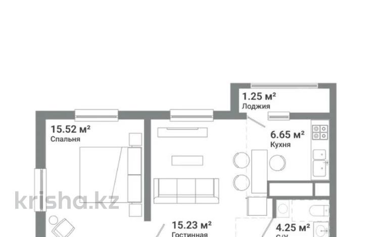 2-комнатная квартира · 45 м² · 7/9 этаж, Уч. квартал 305 140/1 за 26 млн ₸ в Жанатурмысе — фото 4
