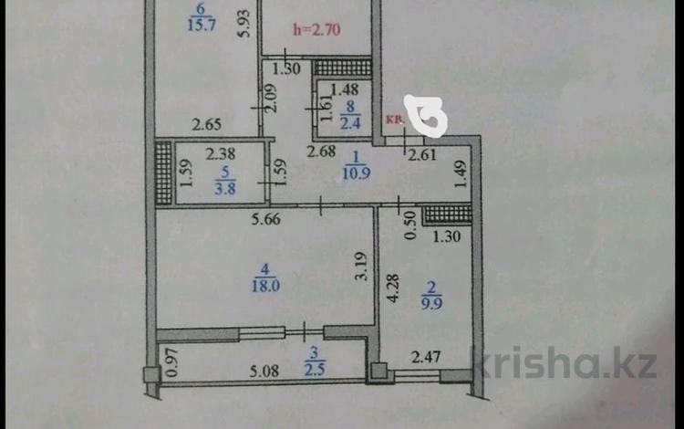 3-комнатная квартира, 77.6 м², 5/9 этаж, мкр Кайрат, пк кунаева 336к20 за 29 млн 〒 в Алматы, Турксибский р-н — фото 2
