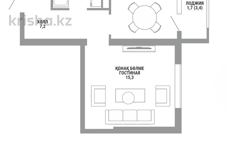 1-комнатная квартира · 37.6 м² · 3/15 этаж, Райымбека 210/8 за ~ 29.1 млн ₸ в Алматы, Алмалинский р-н — фото 2