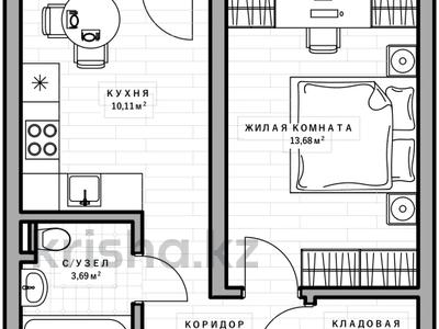 1-комнатная квартира, 38.55 м², 3/3 этаж, 2-улица 8б за ~ 11.6 млн 〒 в Жана куате