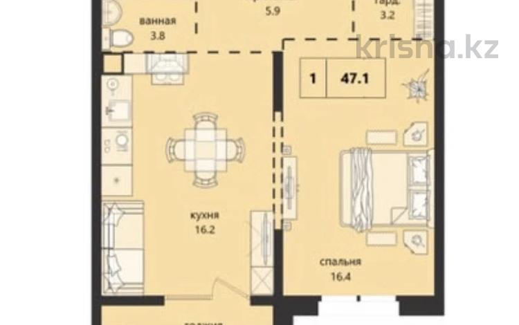 2-бөлмелі пәтер · 47.1 м² · 6/6 қабат, Халиулина 140/5, бағасы: 36 млн ₸ в Алматы, Медеуский р-н — фото 2