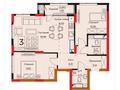 3-комнатная квартира · 70 м² · 9/16 этаж, Тауелсиздик 40 — Калба за 48 млн ₸ в Астане, Алматы р-н