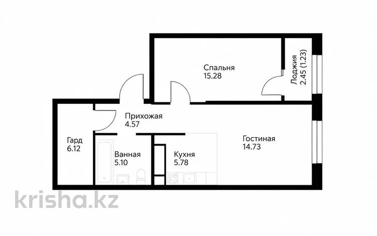 2-комнатная квартира · 53 м² · 10/12 этаж, ул. Фадеева, 38г 8 — Фадеева 38/1 за 35.5 млн ₸ в Алматы, Алатауский р-н — фото 2