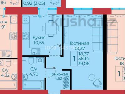 1-бөлмелі пәтер · 39 м² · 9/9 қабат, Толе би 25 — Uly dala, бағасы: 23 млн ₸ в Астане, Нура р-н