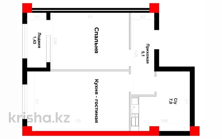 1-бөлмелі пәтер · 45.3 м² · 10/10 қабат, Каныша Сатпаева 82/9, бағасы: ~ 21.5 млн ₸ в Усть-Каменогорске — фото 2