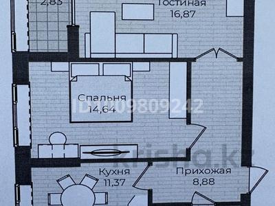 2-бөлмелі пәтер · 58.6 м² · 9/14 қабат, Хусейн бен Талал 83/2 — Пересечение улицы Туран, бағасы: 35 млн ₸ в Астане, Нура р-н