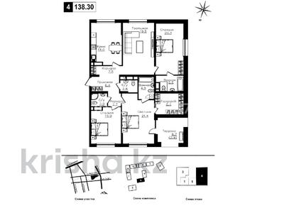 4-комнатная квартира · 138.5 м² · 9/9 этаж, Ауэзова 3г/2 за 131 млн ₸ в Алматы, Алмалинский р-н