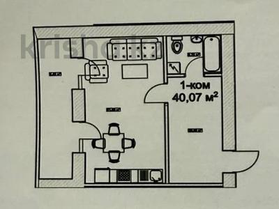 1-бөлмелі пәтер · 41 м² · 5/12 қабат, ул. Шамши Калдаякова 46, бағасы: ~ 20 млн ₸ в Астане, Алматы р-н