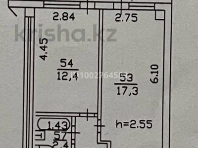 1-комнатная квартира · 37.3 м² · 2/3 этаж, мкр Кокмайса (Дорожник) 8 за 17.5 млн ₸ в Алматы, Жетысуский р-н