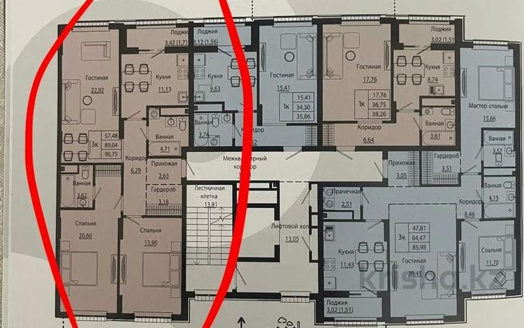 3-бөлмелі пәтер · 92 м² · 7/9 қабат, Улы Дала 29, бағасы: 46 млн ₸ в Астане, Есильский р-н — фото 2