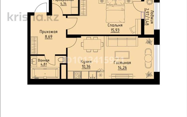 2-комнатная квартира · 60 м² · 3/9 этаж, Проспект Каныша Сатпаева 15е за 30.9 млн ₸ в Усть-Каменогорске, Ульбинский — фото 5