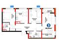3-бөлмелі пәтер · 88.69 м² · 3/17 қабат, Е 908 23, бағасы: ~ 48 млн ₸ в Астане, Нура р-н — фото 3