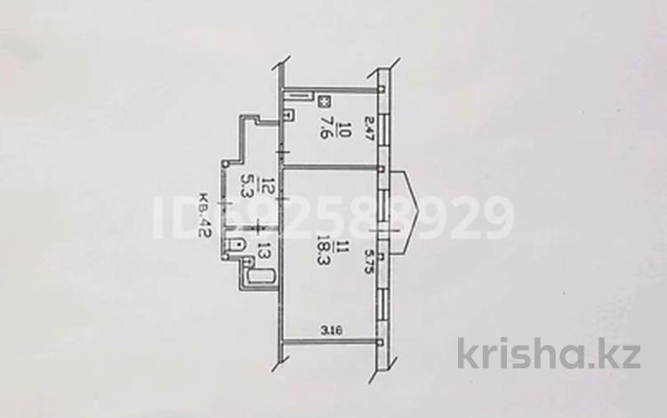 1-комнатная квартира, 34.9 м², 5/5 этаж, Макатаева 81 — Панфилова