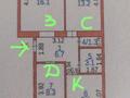 3-бөлмелі пәтер · 58.7 м² · 5/5 қабат, мкр Михайловка , Осевая 4, бағасы: 14.5 млн ₸ в Караганде, Казыбек би р-н