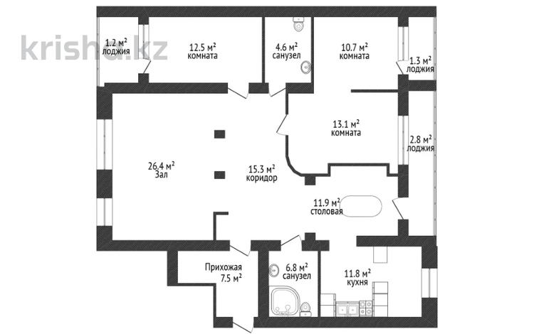 4-комнатная квартира · 120 м² · 7/10 этаж, Горького 55 за 45 млн ₸ в Павлодаре — фото 2