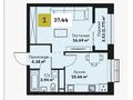 1-бөлмелі пәтер · 37 м² · 9/9 қабат, мкр Кайрат, Туркестан 115, бағасы: 25 млн ₸ в Алматы, Турксибский р-н — фото 5