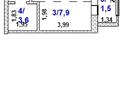 1-бөлмелі пәтер · 28.7 м² · 1/6 қабат, Республики 40 — Акимат,Поликлиника, Қосшы Сити,Мечеть., бағасы: 13.5 млн ₸ в Косшы — фото 9