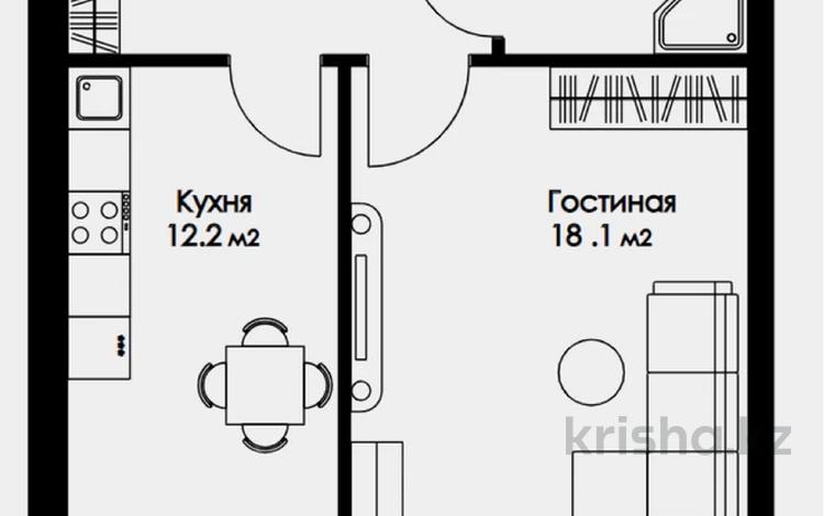 1-комнатная квартира · 39 м² · 1/12 этаж, Каршыга Ахмедьярова 2 за 16.5 млн 〒 в Астане, Алматы р-н — фото 7