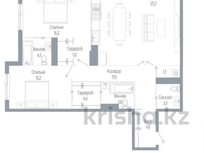 3-бөлмелі пәтер · 116.1 м² · 2/3 қабат, Мкр. Мирас 33C — Лучшая цена!!!!, бағасы: ~ 187.5 млн ₸ в Алматы, Бостандыкский р-н