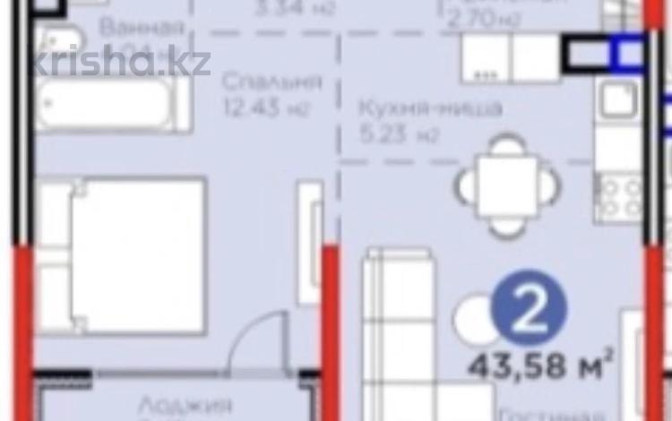 1-бөлмелі пәтер · 43.5 м² · 2/4 қабат, Кульджинский тр-т 80/1 — ОФИГЕННЫЕ ВАРИАНТЫ, бағасы: ~ 43 млн ₸ в Алматы, Медеуский р-н — фото 2