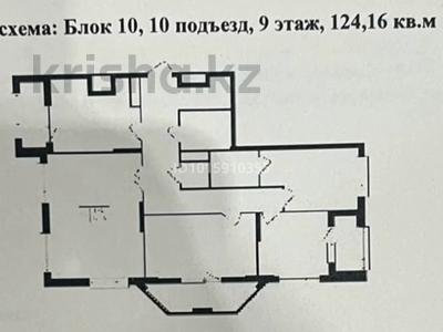 4-бөлмелі пәтер · 124.16 м² · 9 қабат, Кошкарбаева 10 — Момышулы, бағасы: 123 млн ₸ в Астане, Алматы р-н