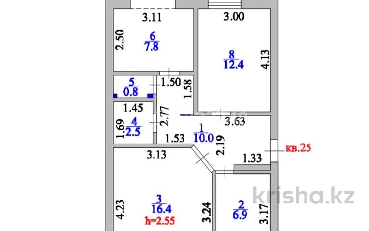3-комнатная квартира · 62.9 м² · 4/5 этаж, Кеменгерулы 8 за 25 млн ₸ в Астане, р-н Байконур — фото 2
